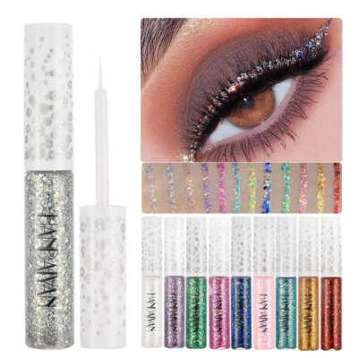 Glitter Sequins Eyeliner Pen Makeup Eye Liner Pencil Liquid Diamond Eyeshadow UK - Image 1 of 4