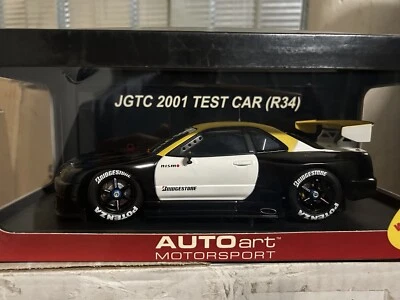 80179 RARO 2001 Nissan Skyline JGTC coche de prueba (R34) 1:18 Autoart Foto 1 de 4