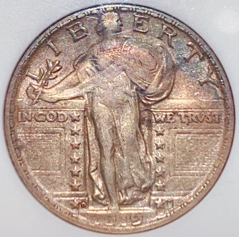 1919-D 25C XF45 Old ANACS Soapbox Standing Liberty Quarter 428218 Cover
