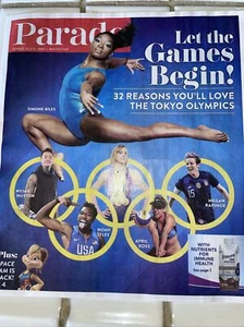 Parade Magazine- Simone Biles/Olympians Cvr/ July 11, 2021~ New~Collectible - Foto 1 di 2