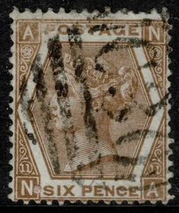 1872 GB Used Abroad VALPARAISO C30 6d Chestnut SG122a Z73 Pl 11 NA VG/FU - Picture 1 of 1