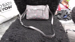 NWT VERA BRADLEY CARRYALL SMALL CROSSBODY LEATHER GRAY STORM CLOUD - Picture 1 of 3