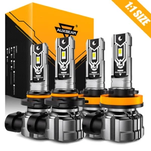 2025 9005 H11 LED Headlight Combo Bulbs 20000LM 6500K High&Low Beam Bright White - Picture 1 of 12
