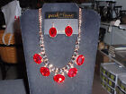 Park Lane Jewelry 'CABERNET' Necklace & Earrings, Ruby Gems, Rose Gold New!!!