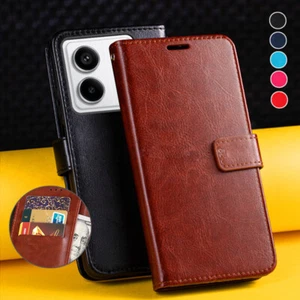 Leather Card Wallet Stand Phone Flip Case Cover For Xiaomi Redmi Note 14 13 Pro+ - Picture 1 of 21
