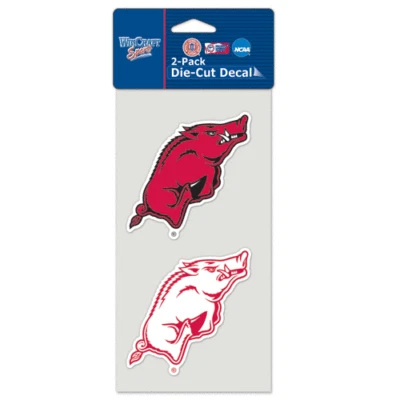UNIVERSITY OF ARKANSAS RAZORBACKS DECAL 2 PACK DIE SET NEW - Image 1 of 4