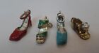 Unbranded Set of 4 silver & enamel Shoe Charms One Is Stamped 9.25 Sterling
