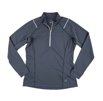 Pullover Arc'teryx Ensa manga larga 1/4 cremallera gris ligero para mujer talla grande Foto 1 de 4