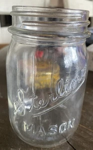 Vintage Sterling Mason Pint Einmachen Einmachglas 5" T gerippt keine Chips oder Risse - Bild 1 von 6