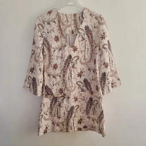Zimmerman Mischief Stud abito smock lino beige - Foto 1 di 8