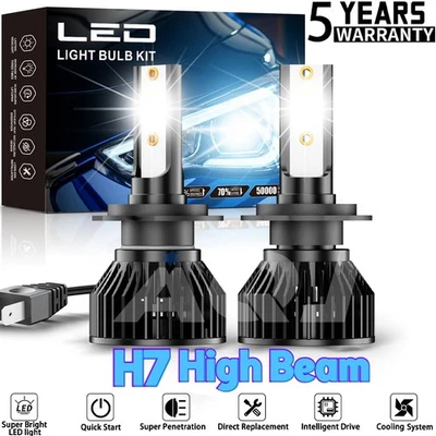 H7 LED Headlight Kit High Beam Bright 6000K For Mercedes-Benz GLE550e 2016-2018 - Image 1 of 4