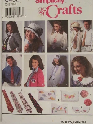 OOP SIMPLICITY 9500 Misses Ties Collars & Flowers w/Transfers PATTERN OS UC - Image 1 of 3