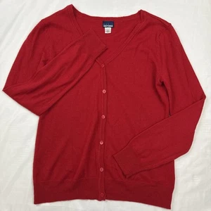 Basic Edition Women's Red Button Up Cardigan Size Small - Picture 1 of 14