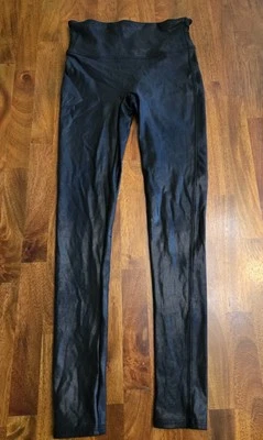 Spanx Womens Black Faux Leather Leggings Size S Small P Small ****flaw - Image 1 of 4