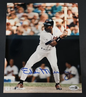 EDDIE MURRAY Signed 8x10 Photo-HALL OF FAME-BALTIMORE ORIOLES-JSA - Image 1 of 4