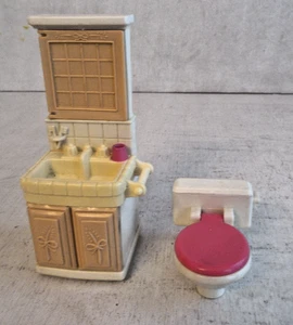 Vintage Fisher Price Loving Family Dollhouse  Furniture Bathroom - Picture 1 of 1