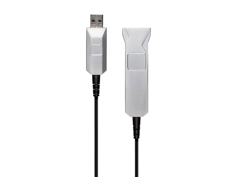 USB-A to USB-A Female 3.0 Extension Cable - 164.0 Feet - Silver | Fiber Optic - Image 1 of 4
