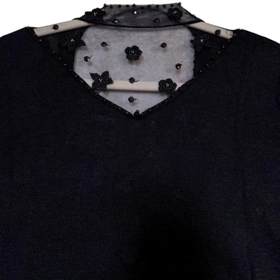 Nuevo con etiquetas Cuentos Tejidos Vintage Malla Con Cuentas Med. Cárdigan manga larga Cottagecore Foto 1 de 4