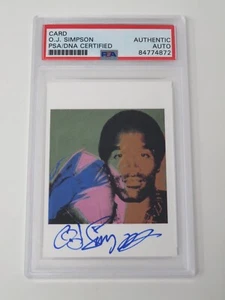O.J. OJ Simpson BILLS HOF Signed Autograph Auto Andy Warhol "Athletes" Card PSA - Picture 1 of 4