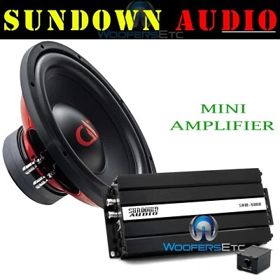 paquete AMPLIFICADOR SUNDOWN AUDIO SAM-500D + SUBWOOFER DD SW12a-D2 12" DUAL 2-OHM NUEVO Foto 1 de 4