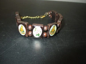 Women's Religious Wrist Bracelet-Virgin Mary/Roses/Wooden - Picture 1 of 6