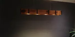Suspended Wood Beam Spotlight, Farmhouse, Wood Chandelier, Hanging, Spot Light - Picture 1 of 4