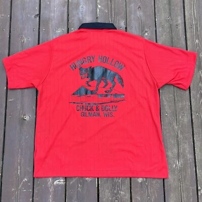 Camisa de Bowling Hilton Vintage Años 60 Bordada Estampado Lobo Loco Hungry Hollow EE. UU. Foto 1 de 4