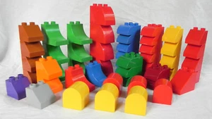 52 Lego Duplo Bricks with Slopes Curves Arches, Assorted Sizes Colors, Good - Picture 1 of 8