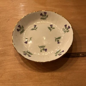 4.25" Aynsley plate delicate blue thistle flowers,bone china - Picture 1 of 3