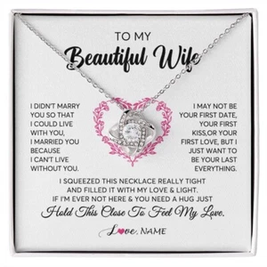Personalized To My Wife Necklace From Husband Love Heart Soulmate Wife Birthday - Picture 1 of 5