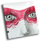 Square People  Canvas Wall Art Picture Prints Red Black White Mask Woman