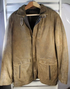 Alberto Zimni Lederjacke Herren Größe XL Braun Italienisch Vintage - Bild 1 von 3