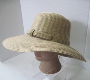 TALBOTS Women's Summer Straw Hat Natural Fibers Hat 22" Crown Light Brown New - Bild 1 von 24