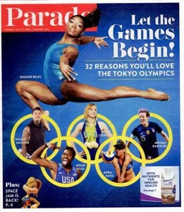 PARADE MAGAZINE 2021- TOKYO OLYMPICS SIMONE BILES COVER MEGAN RAPINOE APRIL ROSS - Picture 1 of 1