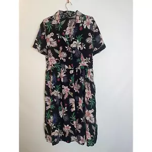 Ming Casual Floral Button-up Dress - Size M - Fun! - Picture 1 of 10