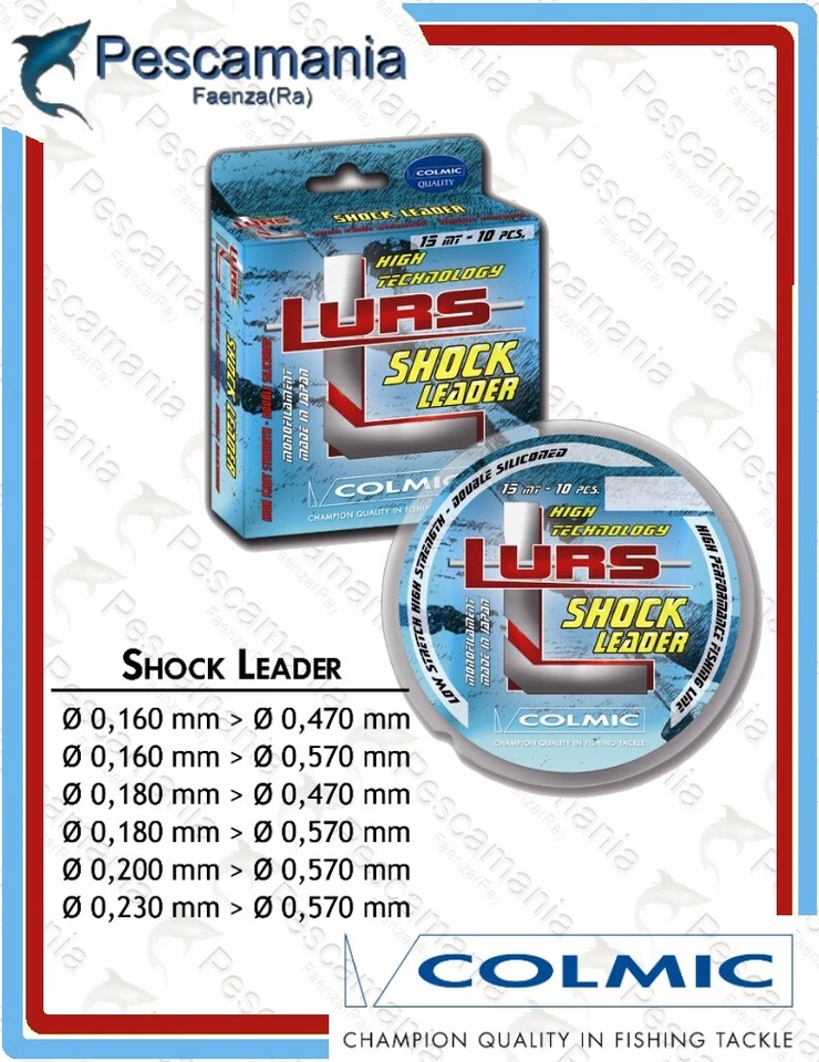 Monofilo Giapponese Colmic LURS surf casting Shock Leader - Immagine 1 di 1
