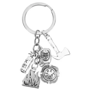 Metal Fireman Bag Pendant Silver Firefighter Key Pendant - Picture 1 of 9