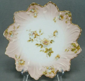 Singer & Co Ästhetischer handkolorierter Blumenrelief Formteller um 1891 - 1918 - Bild 1 von 10