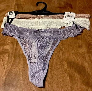 Carrie Amber 3 Pack Pretty Lace Thong Underwear Multicolor Size 3X NWT - Picture 1 of 1