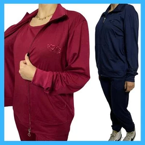 Tuta completa da donna sportiva cotone ginnastica palestra con zip tracksuit M L - Foto 1 di 49