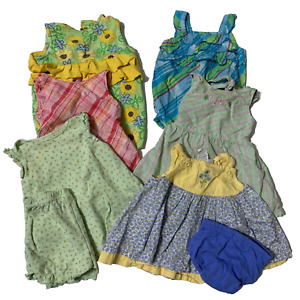 Vintage Dziewczęce ubrania Partia lata 90-te 8-częściowe Sukienki retro Śpiochy Bloomers 3-9 M