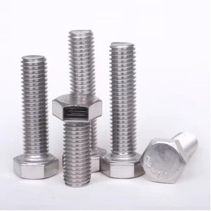 M8 SETS A2 STAINLESS STEEL HEX HEAD SET SCREWS FULLY THREADED BOLTS DIN 933 - Picture 1 of 3