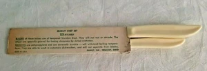 Vintage Quikut Chef Knife Set Stainless Steel Blades Cream Ivory Handles - Picture 1 of 4