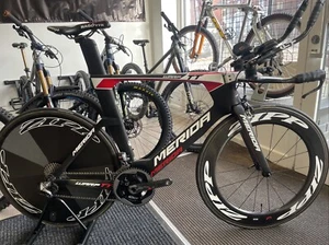 Bicicleta de contrarreloj Merida Warp Carbon TT Dura Ace Di2 ruedas de carbono con cremallera 58 cm L - Imagen 1 de 18