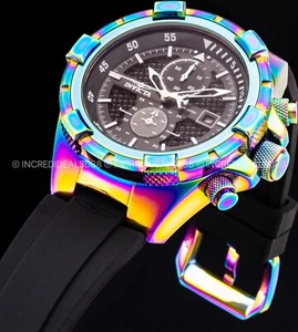 Invicta Men AVIATOR CHRONOGRAPH Iridescent Case Black Dial Elegant Fashion Watch - Picture 1 of 10