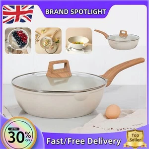 11 Inch Nonstick Frying Pan Skillet With Lid Induction Kitchen Cookware 28cm NEW - Picture 1 of 10
