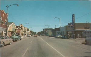 Main Street Sidney NE Fox Theater Sweet Smell Success Autos 1957 postcard CP5 - Picture 1 of 2