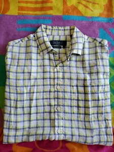 Nat Nast Luxury Originals American Fit Linen Check Short Sleeve Shirt SZ Medium  - Picture 1 of 9