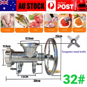 Heavy Hand Manual Meat Grinder Mincer Stuffer Sausage Filler Maker Machine #32 - Picture 1 of 10