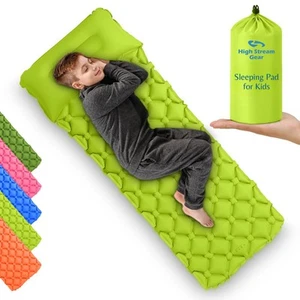 Kids Sleeping Pad for Camping and Sleepovers with Pillow, Inflatable Camping ... - Picture 1 of 8
